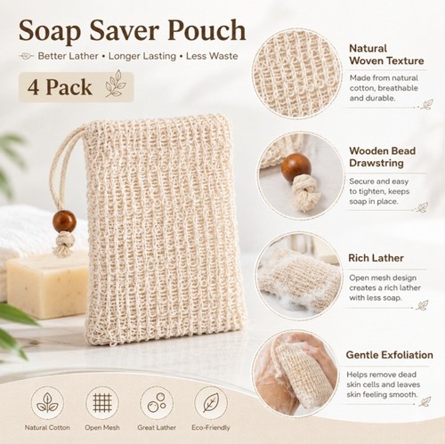 Pack sisal soap saver bags - pack,